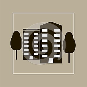Apartment vector isolated. Ofice building. Flat vector illustra