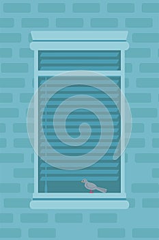 Apartment window outdoor flat vector illustration