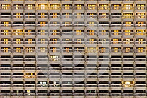 Apartment Windows at Night Background