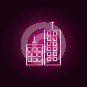 apartmentprices changing, up down neon icon. Elements of Real Estate set. Simple icon for websites, web design, mobile app, info