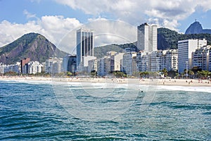 Apartments buildings along Copacabana beach.