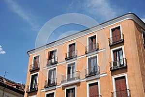 Apartments buildings in the Plaza de la Villa, Madrid de los Austrias, central Madrid