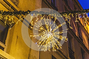 Apartments Christmas Decorations Lights Narrow Street Nimes Gard France