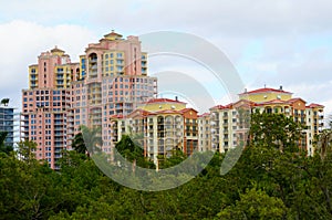 Apartments and condominiums by the bay near Fort Lauderdale, Florida, U.S.A