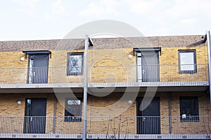 Apartments in a row in a flat, Netherlands