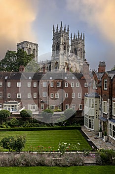 Apartments and York Minster seen from the city walls