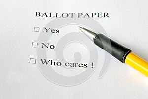 Apathetic ballot paper