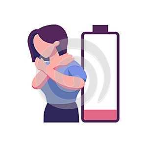 apathy flat style illustration vector design