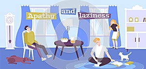 Apathy And Laziness Flat Poster