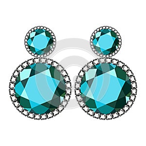 Apatite earrings mockup, realistic style