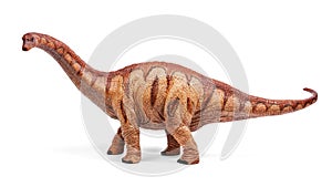 Apatosaurus dinosaurs toy isolated on white background with clipping path.