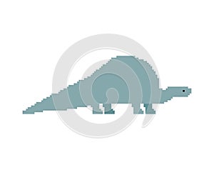 Apatosaurus pixel art dinosaur. pixelated Ancient animal. 8bit Dino prehistoric monster. Beast is Jurassic period