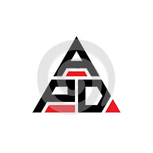 APD triangle letter logo design with triangle shape. APD triangle logo design monogram. APD triangle vector logo template with red