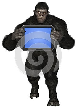 Ape Gorilla Computer Tablet Isolated