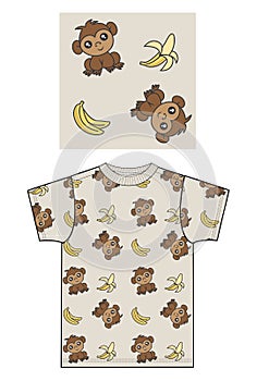 Ape print for children fashion industry manufacturing