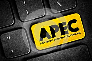 APEC - Asia Pacific Economic Cooperation acronym text button on keyboard