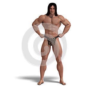 The apeman out of the jungle. 3D rendering with