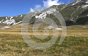 Apennines in the Abruzzo region in central Italy on a sunny summ