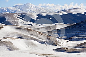 Apennines landscape with snow