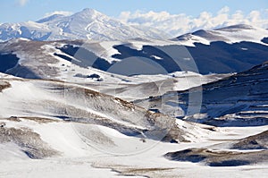 Apennines landscape with snow photo