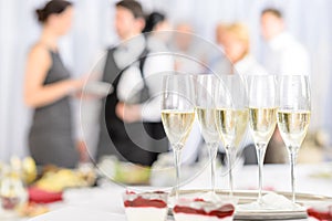 Aperitif champagne for meeting participants