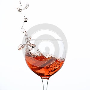 Aperol spritz cocktail splashing