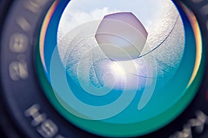 Aperture photocamera lense reflection
