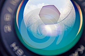 Aperture photocamera lense reflection