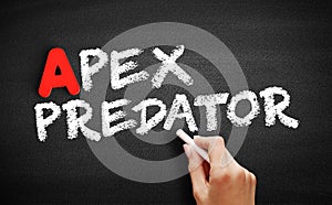 Apex predator text on blackboard