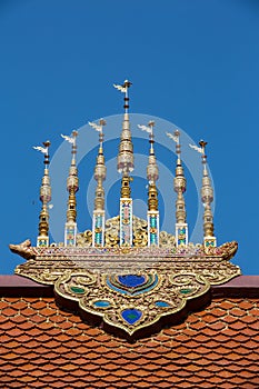 Apex of Temple Roof at Wat Phra Sing - Chiang Rai, Thailand