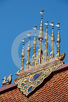 Apex of Temple Roof at Wat Phra Sing - Chiang Rai, Thailand