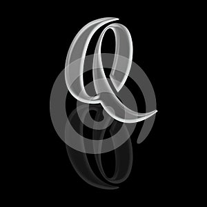 Aphabetical Script Letter - Silver Metal Q