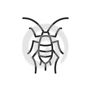 Aphid, icon in line design. Aphid, insect, pest, bug, plant, tiny, colony on white background vector. Aphid, editable photo