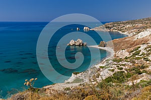 Aphrodite rock in Paphos Cyprus photo