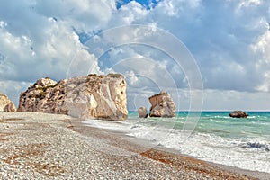 Aphrodite's rock and beach Petra tou Romiou photo