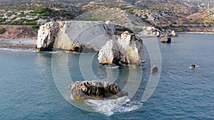 Aphrodite`s rock, the legendary birth place of the goddess Aphrodite. Paphos District, Cyprus