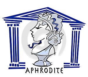 Aphrodite, venus, Greek Goddess Cartoon photo