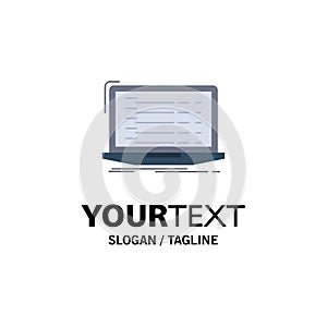 Api, app, coding, developer, laptop Flat Color Icon Vector