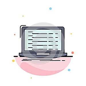 Api, app, coding, developer, laptop Flat Color Icon Vector