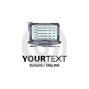 Api, app, coding, developer, laptop Flat Color Icon Vector