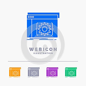 Api, app, coding, developer, software 5 Color Glyph Web Icon Template isolated on white. Vector illustration