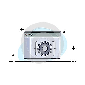 Api, app, coding, developer, software Flat Color Icon Vector