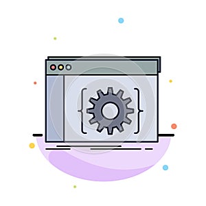 Api, app, coding, developer, software Flat Color Icon Vector