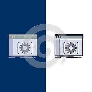 Api, app, coding, developer, software Flat Color Icon Vector