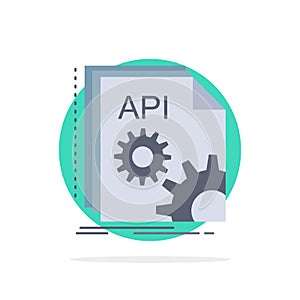 Api, app, coding, developer, software Flat Color Icon Vector