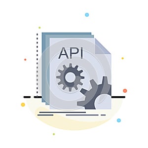 Api, app, coding, developer, software Flat Color Icon Vector