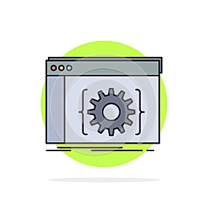 Api, app, coding, developer, software Flat Color Icon Vector