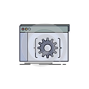 Api, app, coding, developer, software Flat Color Icon Vector
