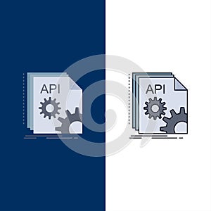 Api, app, coding, developer, software Flat Color Icon Vector