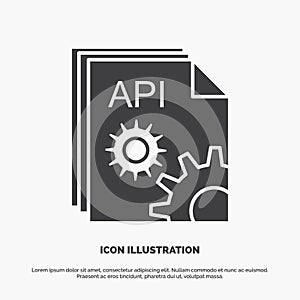Api, app, coding, developer, software Icon. glyph vector gray symbol for UI and UX, website or mobile application